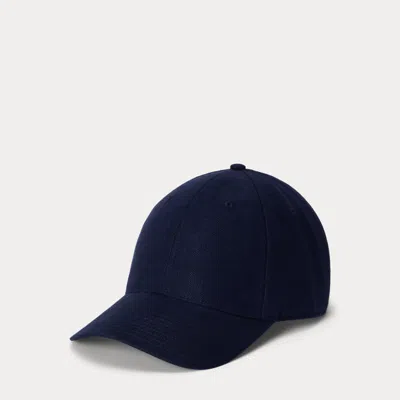 Ralph Lauren Linen Herringbone Ball Cap In Blue