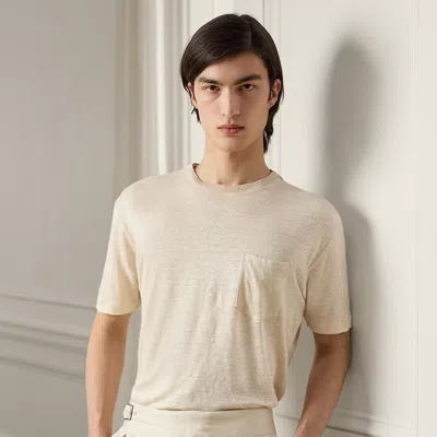 Ralph Lauren Linen Jersey Pocket T-shirt In Limestone In Neutral