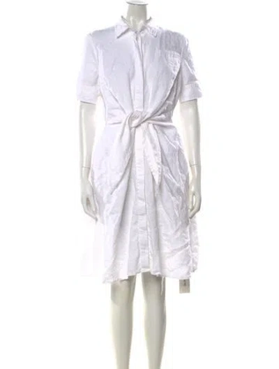 Pre-owned Ralph Lauren Linen Knee-length Dress In White