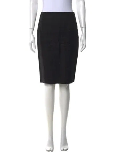 Pre-owned Ralph Lauren Linen Knee-length Skirt In Black