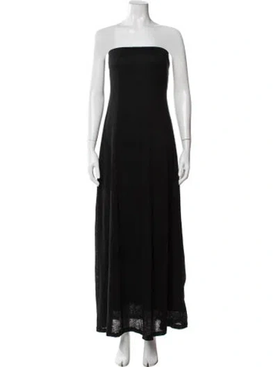 Pre-owned Ralph Lauren Linen Long Dress In Black