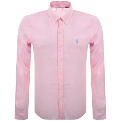 Ralph Lauren Linen Long Sleeve Shirt Pink