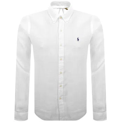 Ralph Lauren Linen Long Sleeve Shirt White