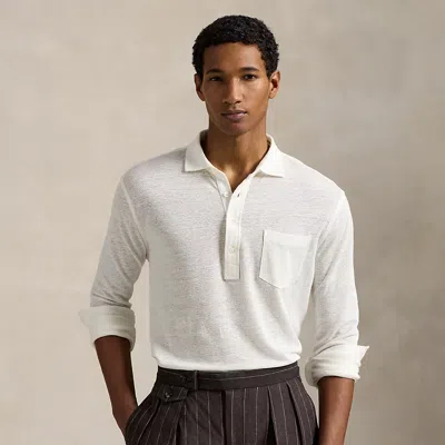 Ralph Lauren Linen Mesh Polo Shirt In Deckwash White