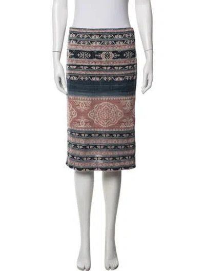 Pre-owned Ralph Lauren Linen Midi Length Skirt In Blue