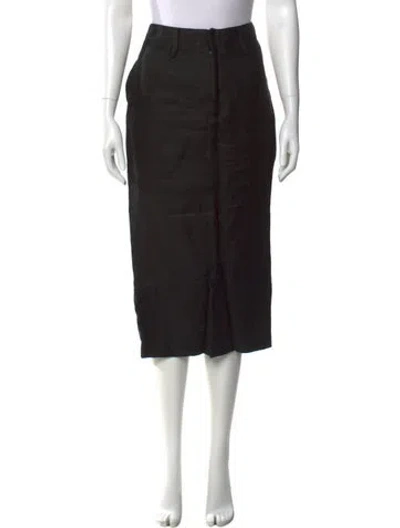 Pre-owned Ralph Lauren Linen Midi Length Skirt In Gray