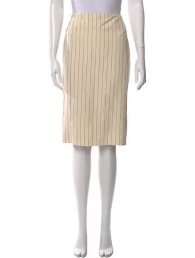 Pre-owned Ralph Lauren Linen Midi Length Skirt In Neutral