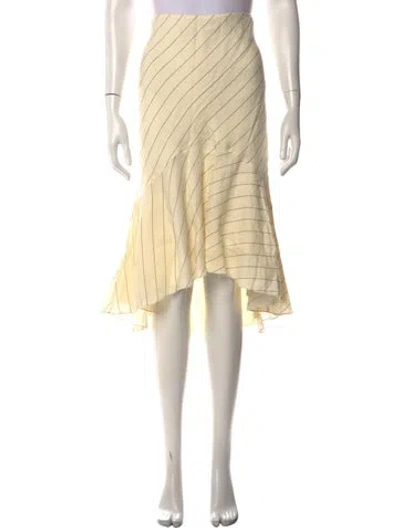 Pre-owned Ralph Lauren Linen Midi Length Skirt In Neutrals