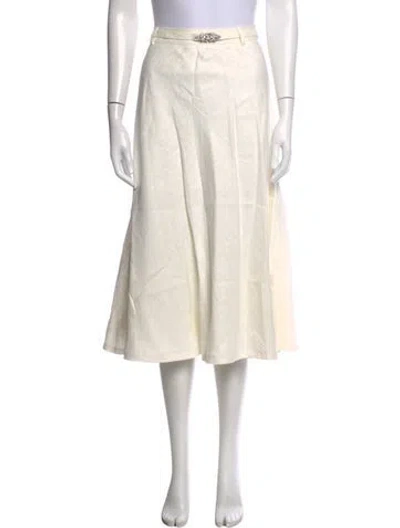 Pre-owned Ralph Lauren Linen Midi Length Skirt In Neutrals