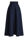 Ralph Lauren Linen Erica Midi Skirt In Blue