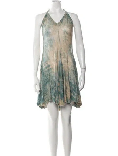 Pre-owned Ralph Lauren Linen Mini Dress In Blue