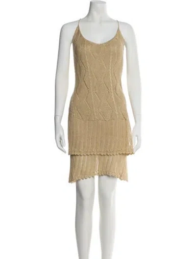 Pre-owned Ralph Lauren Linen Mini Dress In Neutral