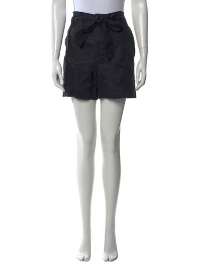 Pre-owned Ralph Lauren Linen Mini Shorts In Black