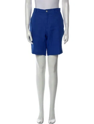 Pre-owned Ralph Lauren Linen Mini Shorts In Blue