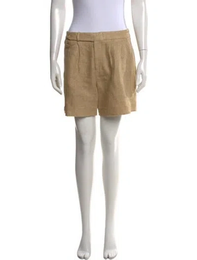 Pre-owned Ralph Lauren Linen Mini Shorts In Brown