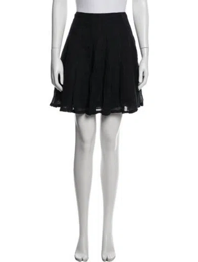 Pre-owned Ralph Lauren Linen Mini Skirt In Black