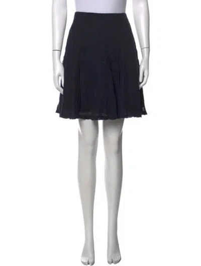 Pre-owned Ralph Lauren Linen Mini Skirt In Blue