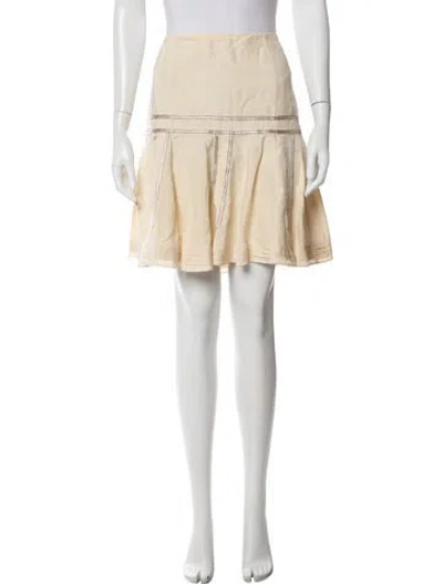 Pre-owned Ralph Lauren Linen Mini Skirt In Neutral