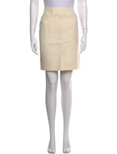 Pre-owned Ralph Lauren Linen Mini Skirt In Neutral