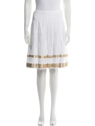 Pre-owned Ralph Lauren Linen Mini Skirt In White