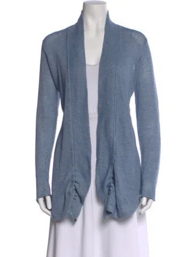 Pre-owned Ralph Lauren Linen Open Front Sweater In Blue