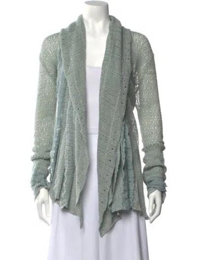 Pre-owned Ralph Lauren Linen Open Front Sweater In Blue
