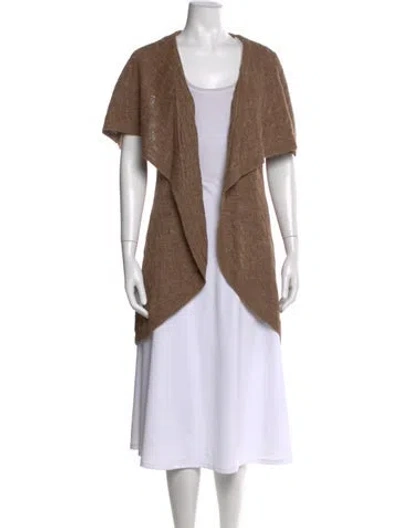 Pre-owned Ralph Lauren Linen Open Front Sweater In Brown