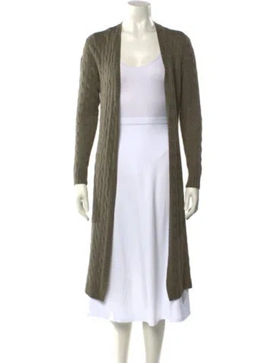 Pre-owned Ralph Lauren Linen Open Front Sweater In Green