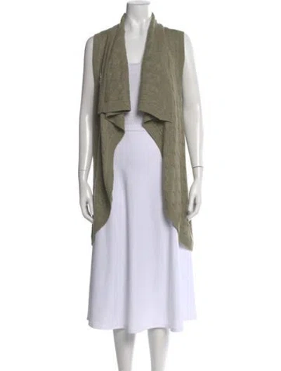 Pre-owned Ralph Lauren Linen Open Front Sweater In Green