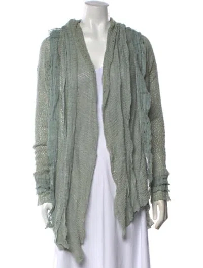 Pre-owned Ralph Lauren Linen Open Front Sweater In Green