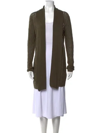 Pre-owned Ralph Lauren Linen Open Front Sweater In Grey