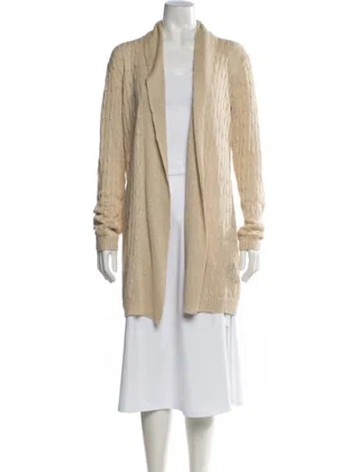 Pre-owned Ralph Lauren Linen Open Front Sweater In Neutrals