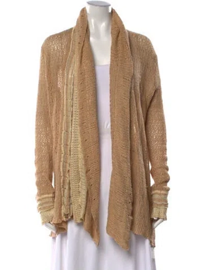 Pre-owned Ralph Lauren Linen Open Front Sweater In Neutrals
