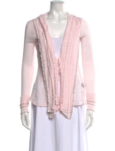 Pre-owned Ralph Lauren Linen Open Front Sweater In Pink