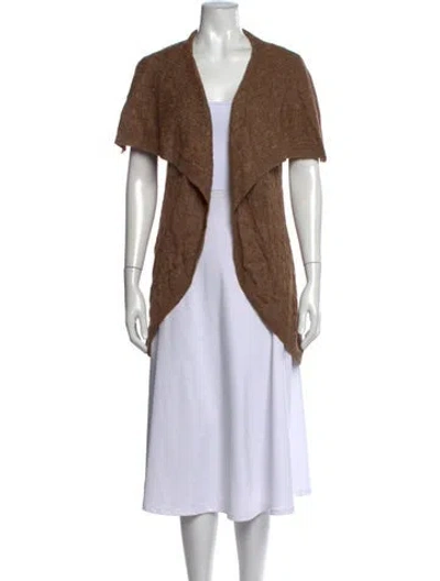 Pre-owned Ralph Lauren Linen Open Front Sweater W/ Tags In Brown
