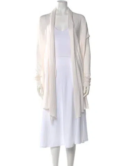 Pre-owned Ralph Lauren Linen Open Front Sweater In White