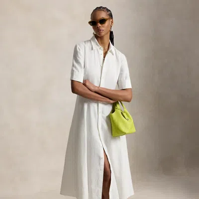 Polo Ralph Lauren Linen Paneled Shirtdress In White