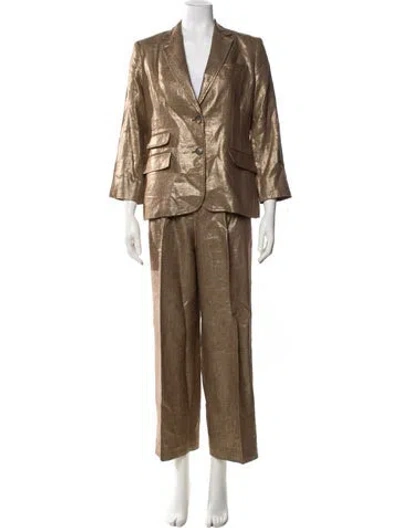 Pre-owned Ralph Lauren Linen Pantsuit In Neutral