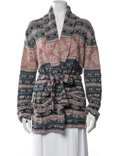 Pre-owned Ralph Lauren Linen Patterned Sweater In Red