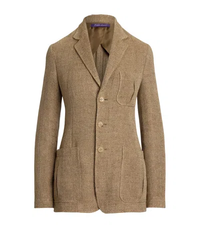 Ralph Lauren Linen Ronan Barleycorn Tweed Jacket In Brown