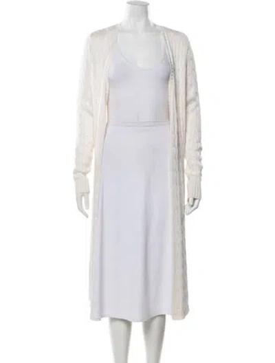 Pre-owned Ralph Lauren Linen Scoop Neck Sweater In White