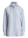 Ralph Lauren Blue Linen Shirt In Blau