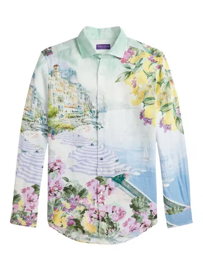 Ralph Lauren Linen Shirt In Blue