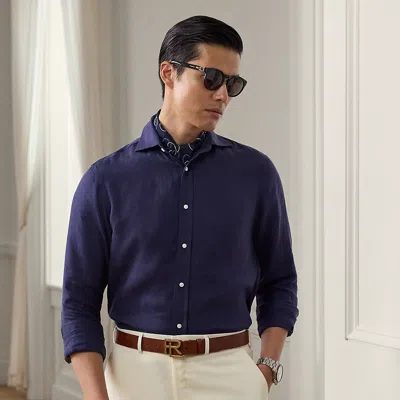 Ralph Lauren Linen Shirt In Blue