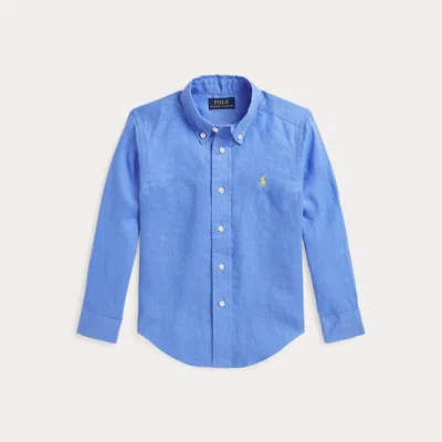 Polo Ralph Lauren Kids' Linen Shirt In Harbor Island Blue