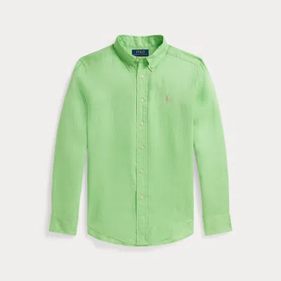 Ralph Lauren Linen Shirt In Collection Lime In Green