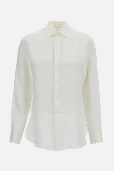 Ralph Lauren Beige Linen Button-up Shirt In White