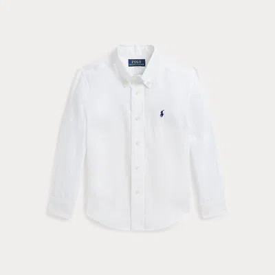 Polo Ralph Lauren Kids' Linen Shirt In White