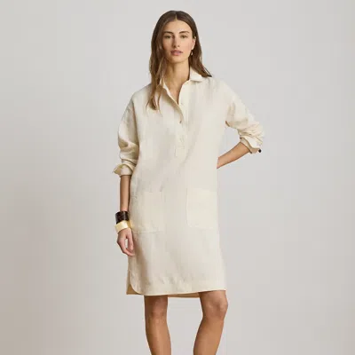 Ralph Lauren Linen Shirtdress In Mascarpone Cream In Neutral