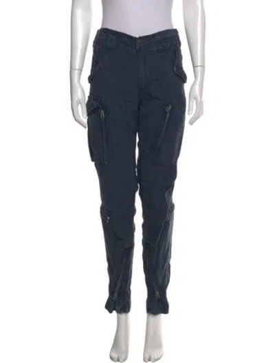 Pre-owned Ralph Lauren Linen Skinny Leg Pants In Blue